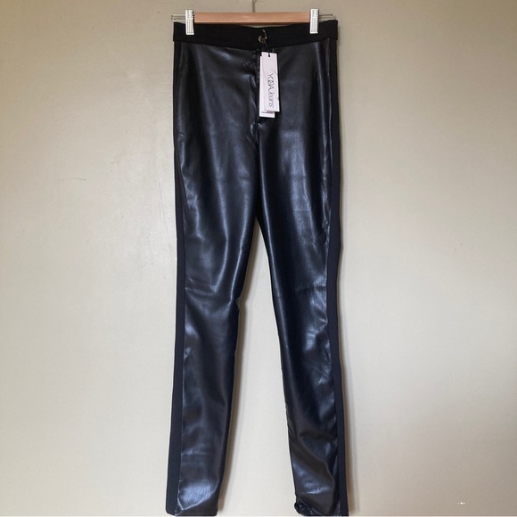 SECOND Yoga Jeans Rachel Skinny Vegan Leather Jeans NWT - Picture 3 of 5